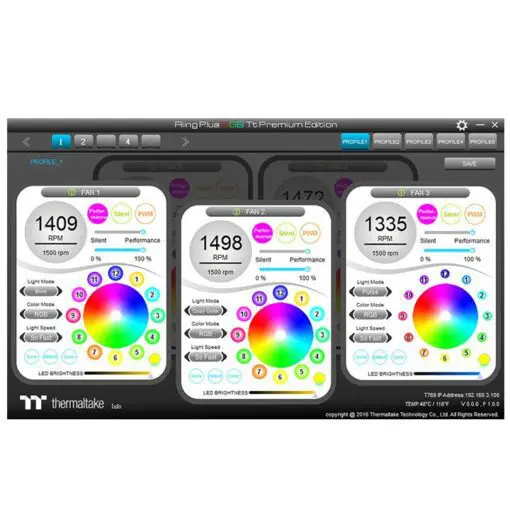 Thermaltake Riing Plus RGB 120mm PWM Fan - 3x120mm, Controller