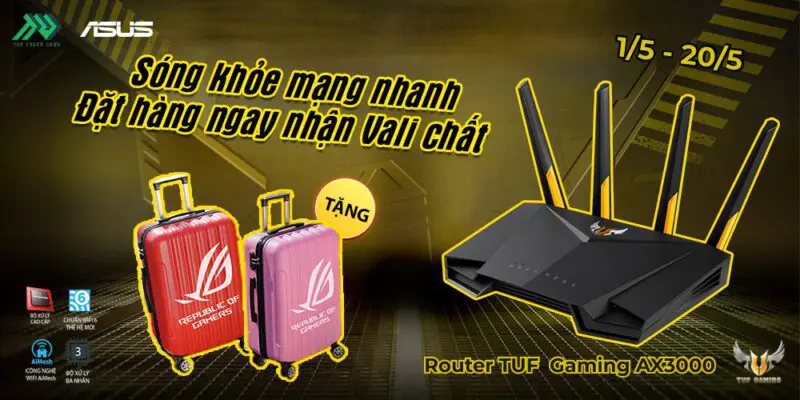 Khuyến mãi dành cho Router ASUS TUF Gaming AX3000 1 TTD Promotion routerTUFGamingAX3000 WebBanner1000x500