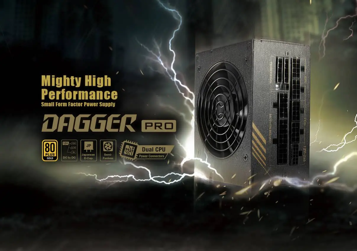 FSP DAGGER PRO(ATX3.1 PCIe5.1) 850W Gen 5 SFX Gold PSU - 850W, 80 Plus Gold 14 s00 bg