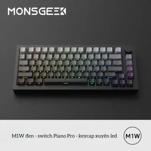 Kit Monsgeek M1W SP Custom Build Keyboard - 3 Mode, PCB Stab, Aluminium CNC, Gasket Mount, Hotswap RGB, Pin 6000 mAh