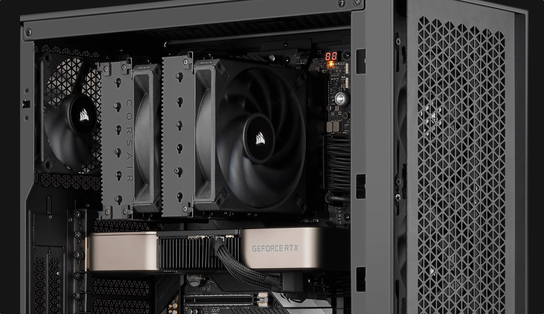 CORSAIR A115 Twin Tower CPU Air Cooler - 2x 140mm AF140 ELITE fans, 6 heatpipes 30 Panel7 Carousel1