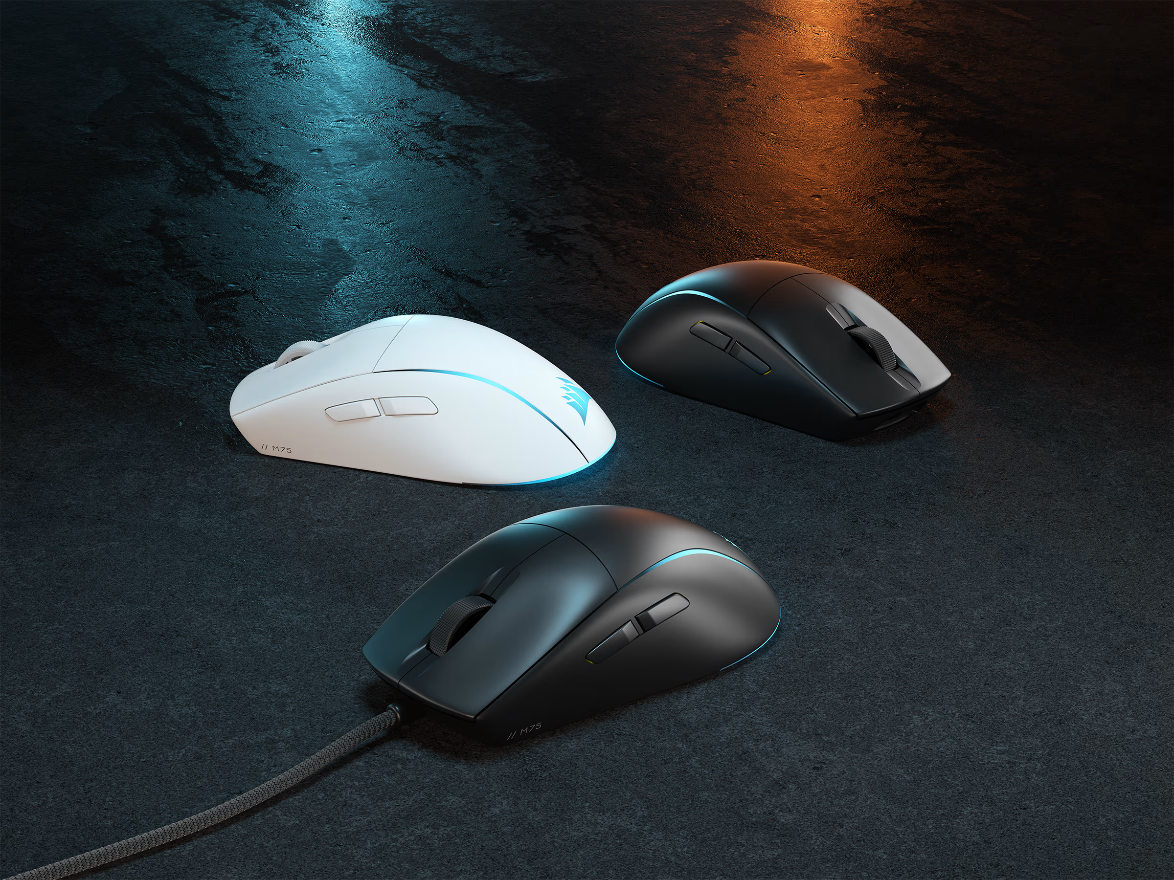 CORSAIR M75 Lightweight RGB Gaming Mouse (AP) - Black, MARKSMAN 26K, Wired USB 2.0 Type-A port connection, iCUE support 39 M75 BLACK RENDER 20