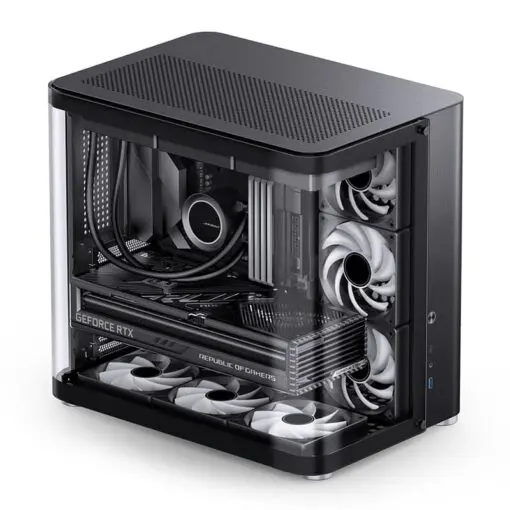 Jonsbo TK-2 Black Mid Tower Case - Hyperboloid Glass Design, Mid-Tower, Support BTF MB + 360 AIO