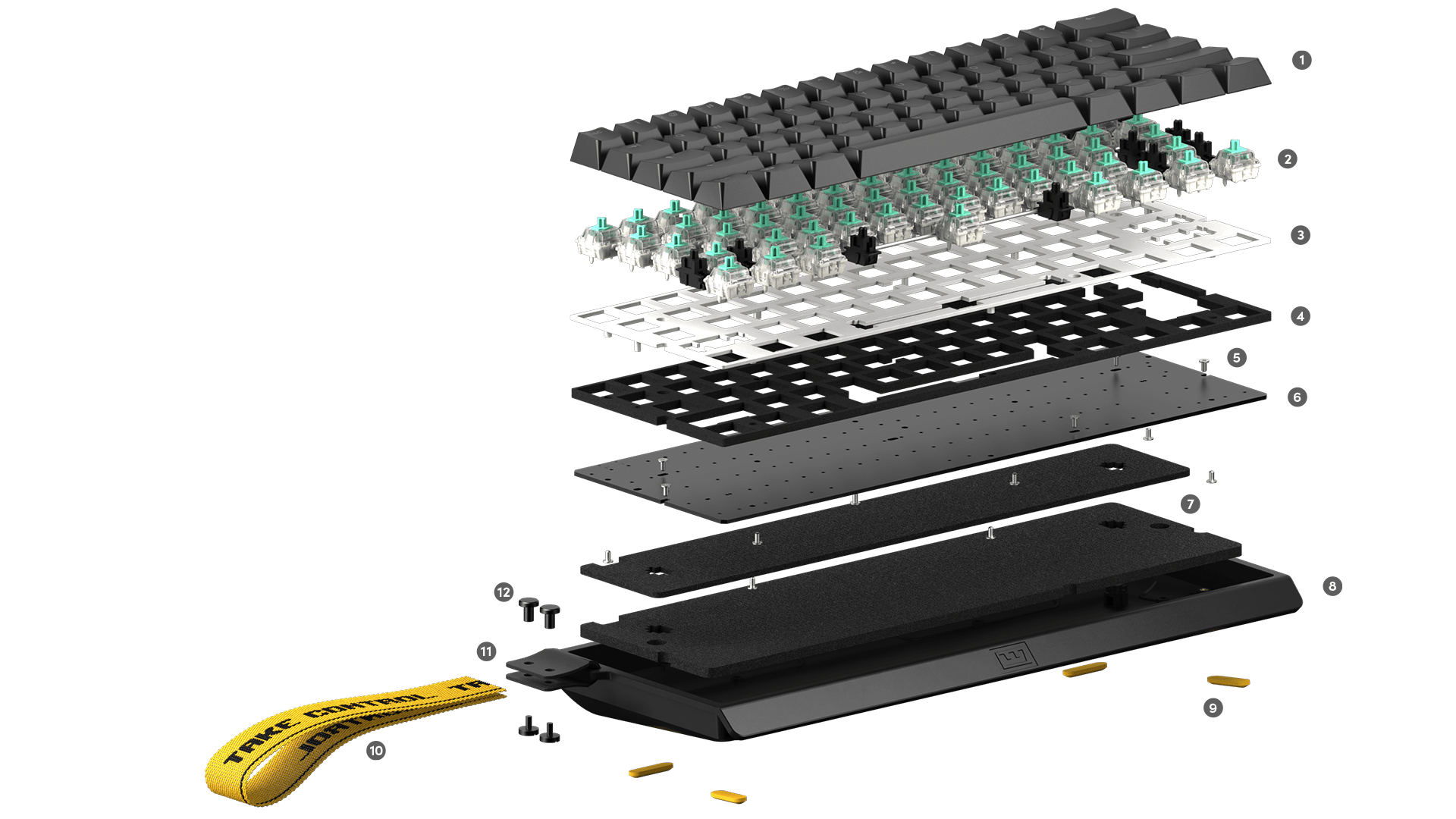 Wooting 60HE+ Gateron x Lekker switch Gaming Keyboard - 60% Rapid Trigger, RGB 24 619257d0767c357cb49cb776 exploding view min