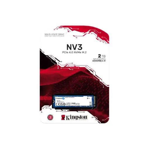 Kingston NV3 2TB (SNV3S/2000G) SSD - M.2 NVMe PCIe Gen 4x4, Read 6.000 MB/s, Write 5.000 MB/s