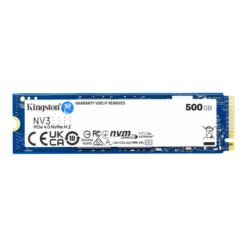 Kingston NV3 500GB (SNV3S/500G) SSD - M.2 NVMe PCIe Gen 4x4, Read 5.000 MB/s, Write 3.000 MB/s