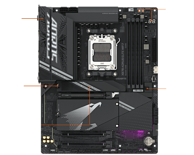 GIGABYTE X870 AORUS ELITE WIFI7 Mainboard 20 X870 A ELITE WIFI7 diy friendly