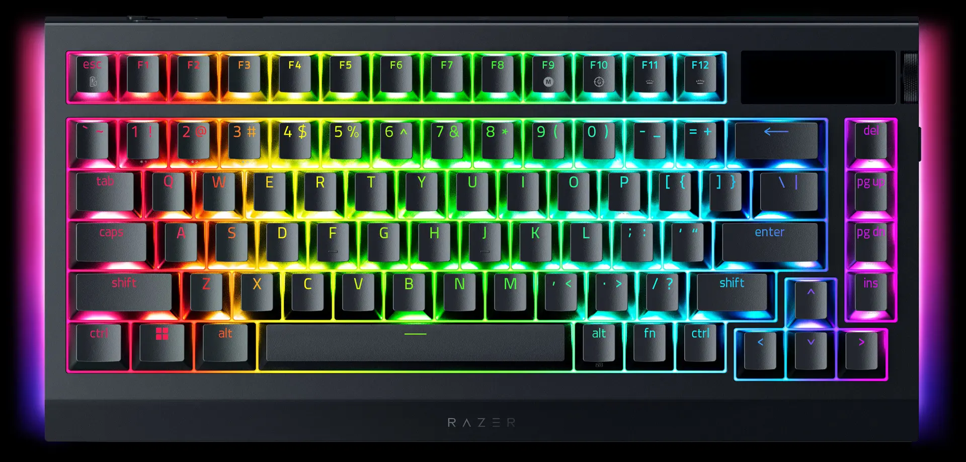 Razer BlackWidow V4 Pro 75% Wireless Gaming Mechanical Keyboard - OLED Display, Hot-swappable, True 4K Hz Wireless, Bluetooth 5.1, Razer™ Orange Tactile Switches Gen‑3 34 full keyboard lit