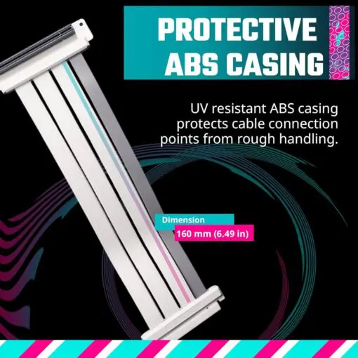 Cooler Master Universal Vertical Graphics Card Holder Kit V3 White - White, Premium Riser Cable PCI-E 4.0 x16-165mm