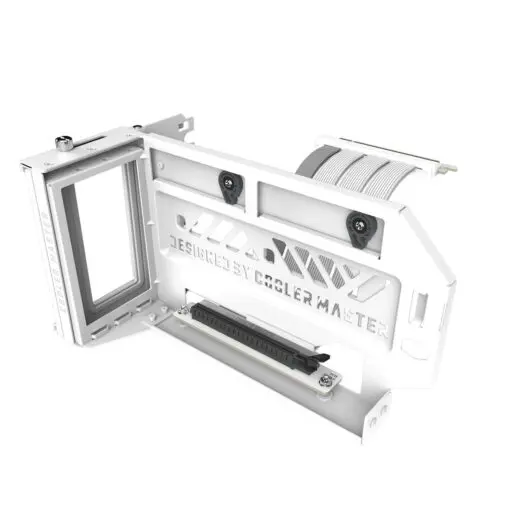 Cooler Master Universal Vertical Graphics Card Holder Kit V3 White - White, Premium Riser Cable PCI-E 4.0 x16-165mm