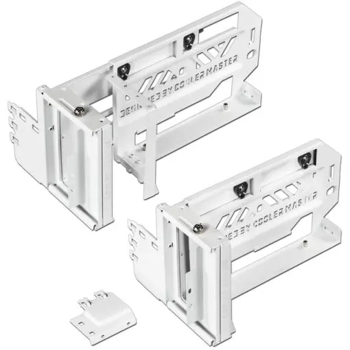 Cooler Master Universal Vertical Graphics Card Holder Kit V3 White - White, Premium Riser Cable PCI-E 4.0 x16-165mm