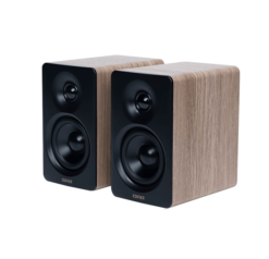 Edifier M60 Classic Oak 2.0 Compact Bookshelf Speakers - 66W (RMS) total, Bluetooth V5.3, USB-C, AUX inputs