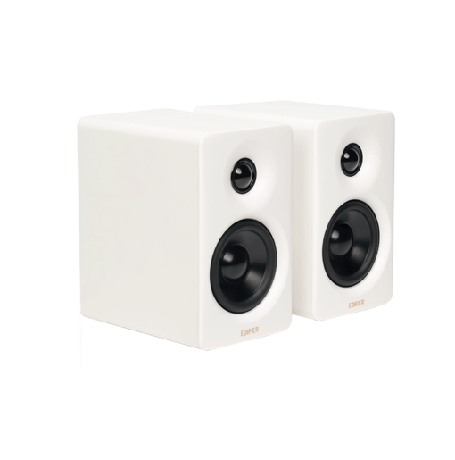 Edifier M60 White 2.0 Compact Bookshelf Speakers - 66W (RMS) total, Bluetooth V5.3, USB-C, AUX inputs