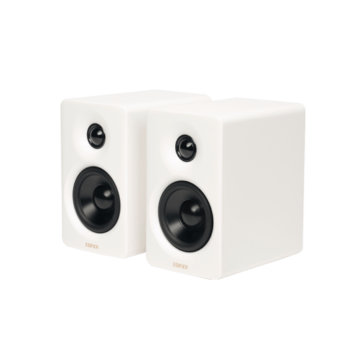 Edifier M60 White 2.0 Compact Bookshelf Speakers - 66W (RMS) total, Bluetooth V5.3, USB-C, AUX inputs