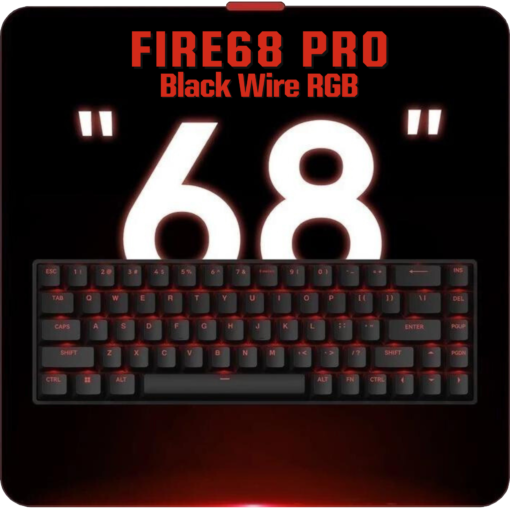 MadLion Fire68 Pro Black Gaming Keyboard - 8K Hz Wired, Magnetic Switch, Rapid Trigger RT0.04mm