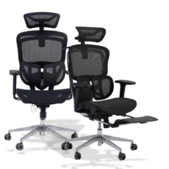 Gami Crom All Black Ergonomic Chair - tựa cổ HeadFlex 8D, tựa lưng Butterfit 2D, Multi Button, tay ghế 360 độ, lưới solidmesh USA