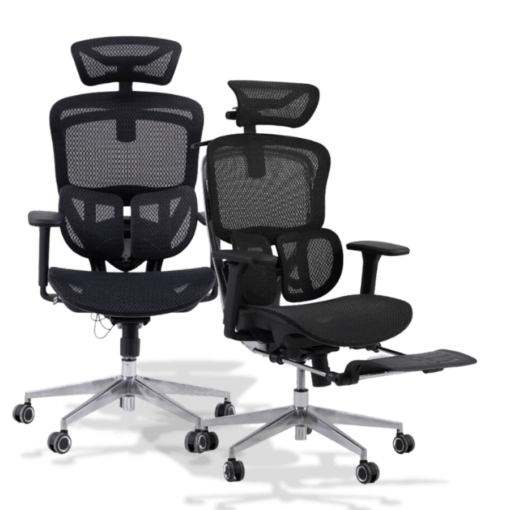 Gami Crom All Black Ergonomic Chair - tựa cổ HeadFlex 8D, tựa lưng Butterfit 2D, Multi Button, tay ghế 360 độ, lưới solidmesh USA