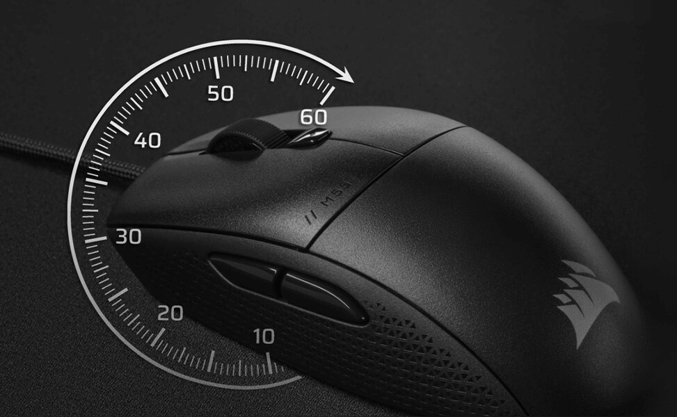 CORSAIR M55 Wired Lightweight Gaming Mouse - Black, 16000 DPI, Six Programmable Buttons, Textured Side Grips 57 M55 WIRED LIGHTWEIGHT GAMING MOUSE mb 5