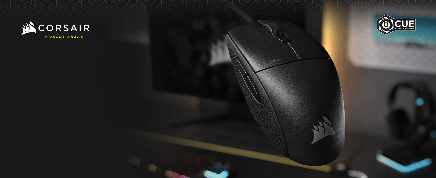 CORSAIR M55 Wired Lightweight Gaming Mouse - Black, 16000 DPI, Six Programmable Buttons, Textured Side Grips 24 M55 WIRED LIGHTWEIGHT GAMING MOUSE pc 1