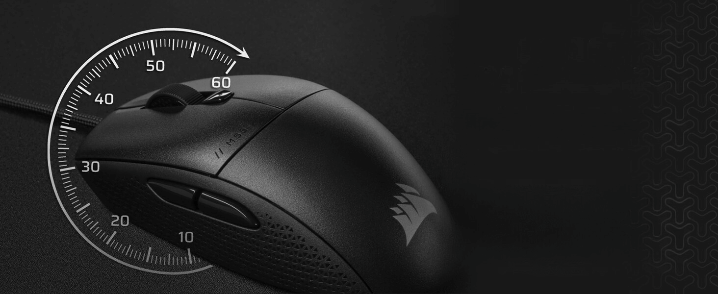 CORSAIR M55 Wired Lightweight Gaming Mouse - Black, 16000 DPI, Six Programmable Buttons, Textured Side Grips 39 M55 WIRED LIGHTWEIGHT GAMING MOUSE pc 6