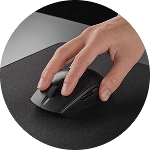 CORSAIR M55 Wireless Lightweight Gaming - Black, 24000 DPI, 2.4GHz & Bluetooth, Long-Lasting Battery Life, Six Programmable Buttons, Textured Side Grips 34 M55 wl fingertips