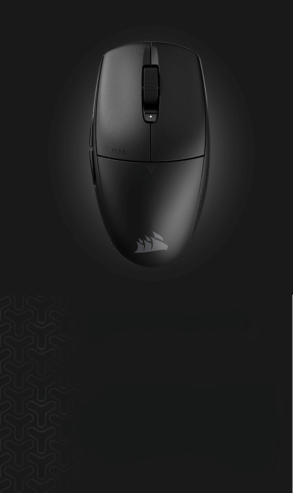 CORSAIR M55 Wireless Lightweight Gaming - Black, 24000 DPI, 2.4GHz & Bluetooth, Long-Lasting Battery Life, Six Programmable Buttons, Textured Side Grips 51 M55 wl mb 2