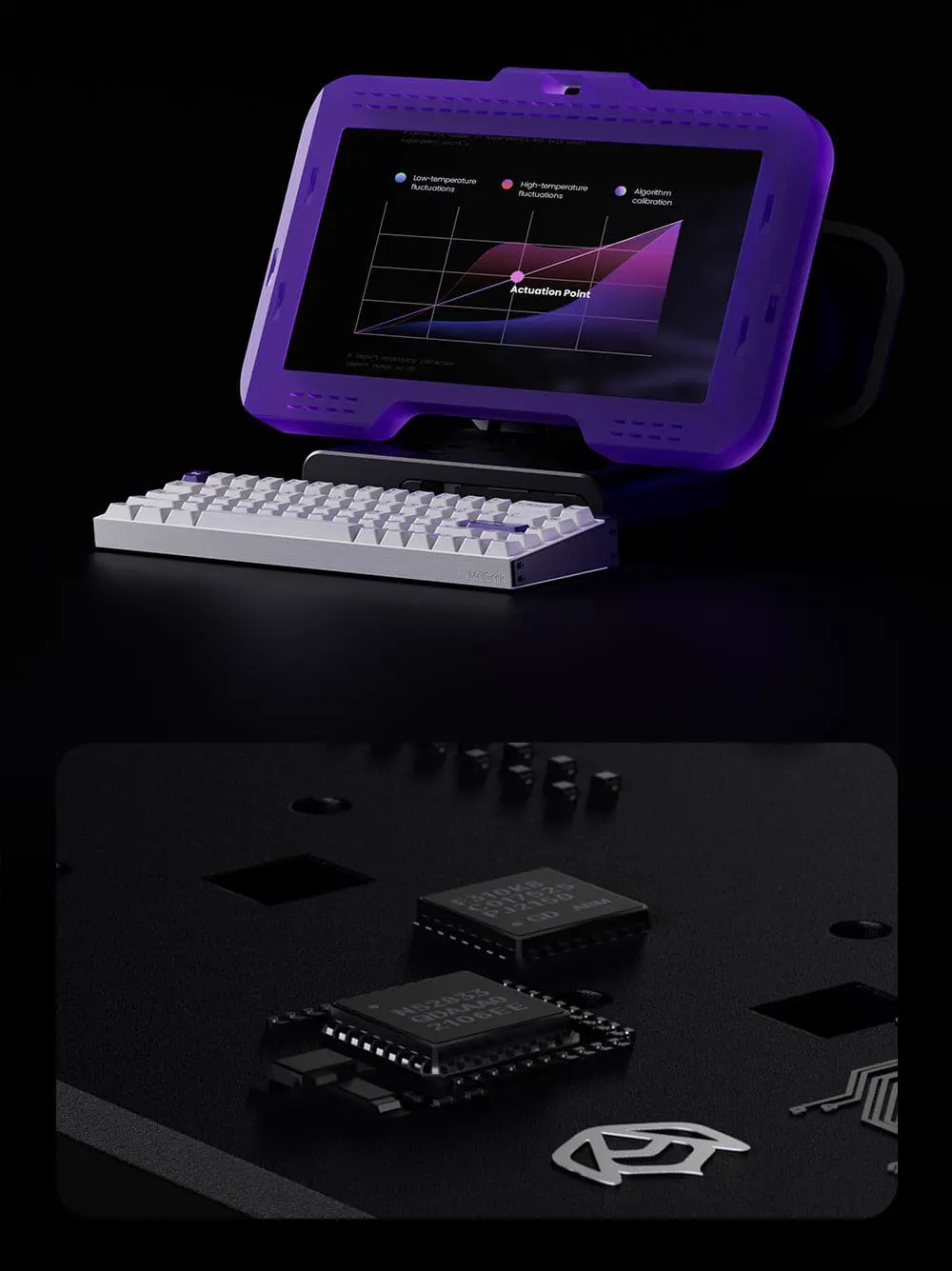 HE MelGeek Made68 Pro (Purple) Rapid Trigger Keyboard - 65%, Magnetic Switch 36 MADE68 font 18