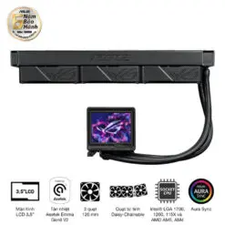 ASUS ROG Ryujin III 360 ARGB Extreme AIO Liquid CPU Cooler - 3.5 inch (640 x 480) LCD Display, 360mm radiator, Asetek Emma Gen8 V2 pump, 3x ROG 120mm ARGB Fans 18 ROG RYUJIN III 360 ARGB EXTREME 04