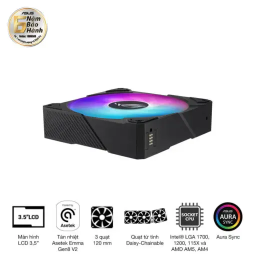 ASUS ROG Ryujin III 360 ARGB Extreme AIO Liquid CPU Cooler - 3.5 inch (640 x 480) LCD Display, 360mm radiator, Asetek Emma Gen8 V2 pump, 3x ROG 120mm ARGB Fans
