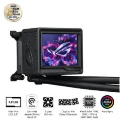 ASUS ROG Ryujin III 360 ARGB Extreme AIO Liquid CPU Cooler - 3.5 inch (640 x 480) LCD Display, 360mm radiator, Asetek Emma Gen8 V2 pump, 3x ROG 120mm ARGB Fans 23 ROG RYUJIN III 360 ARGB EXTREME 09