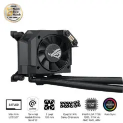 ASUS ROG Ryujin III 360 ARGB Extreme AIO Liquid CPU Cooler - 3.5 inch (640 x 480) LCD Display, 360mm radiator, Asetek Emma Gen8 V2 pump, 3x ROG 120mm ARGB Fans 24 ROG RYUJIN III 360 ARGB EXTREME 10
