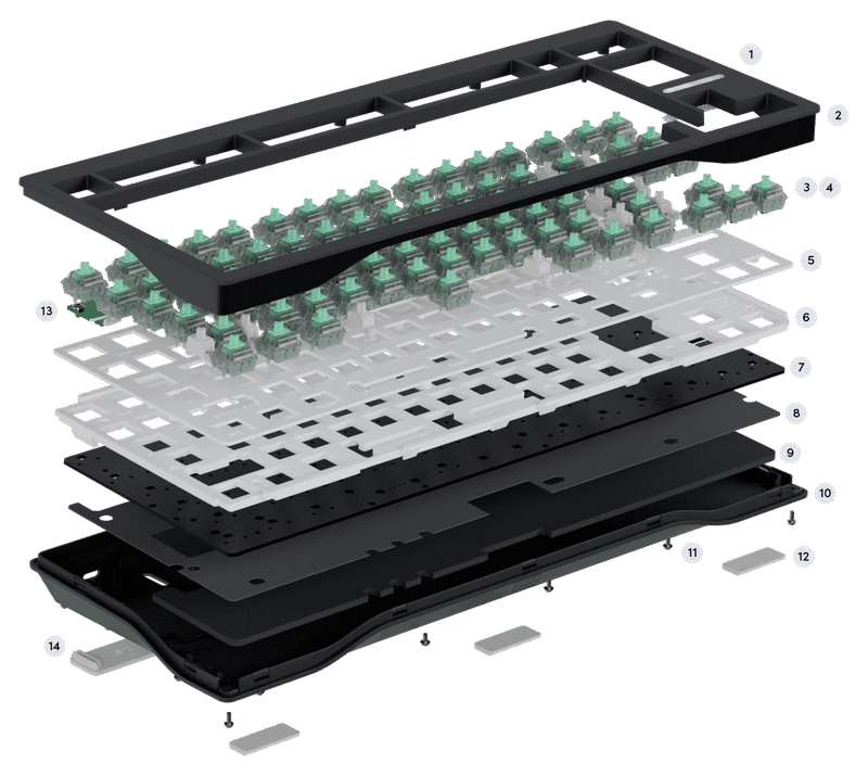 Wooting 80HE PCR Lekker V2 L60 switches Gaming Keyboard - LED bar, Rapid Trigger, True 8kHz Polling, Gasket Mounted, PC Plate, Screw-in Stabilizers 40 WOOTING 86 page 20
