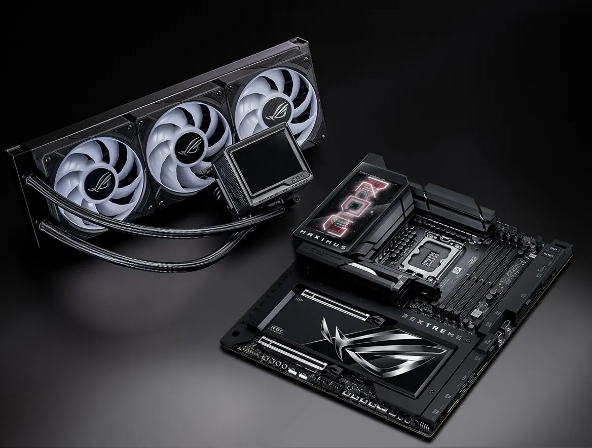 ASUS ROG Ryujin III 360 ARGB Extreme AIO Liquid CPU Cooler - 3.5 inch (640 x 480) LCD Display, 360mm radiator, Asetek Emma Gen8 V2 pump, 3x ROG 120mm ARGB Fans 32 motherboard