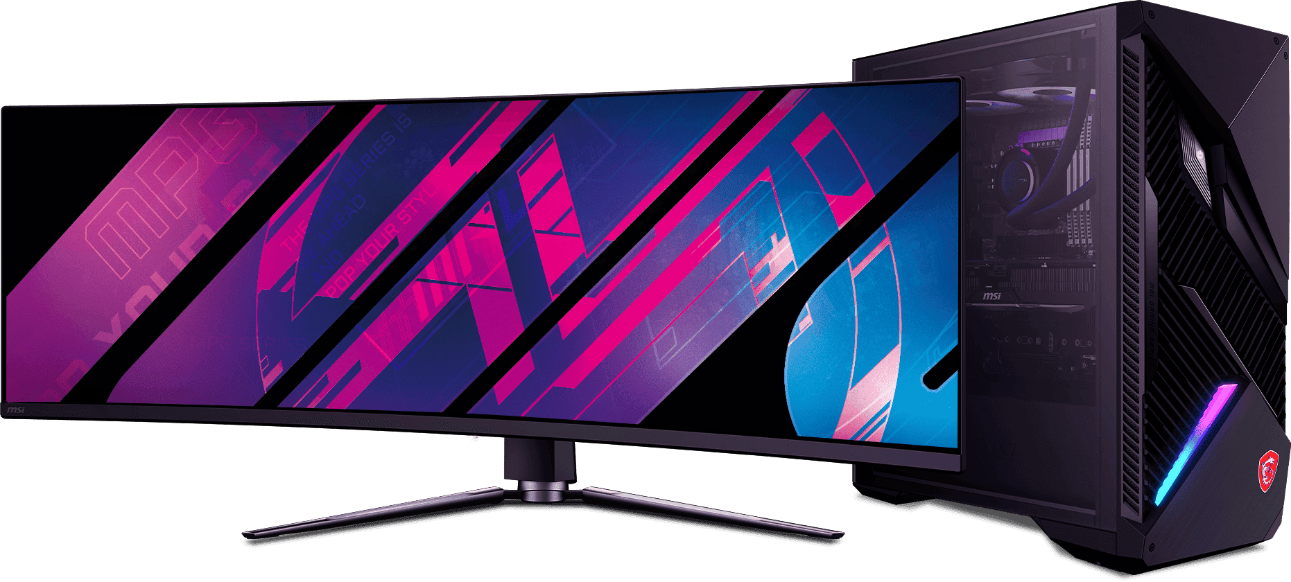 MSI MPG 491CQP QD-OLED Curve 1800R Gaming Monitor - 49" 32:9 DQHD (5120 x 1440) 144Hz 0.03ms (GTG), HDR 400 17 mpg mnt dt