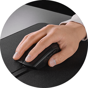 CORSAIR M55 Wired Lightweight Gaming Mouse - Black, 16000 DPI, Six Programmable Buttons, Textured Side Grips 34 palm