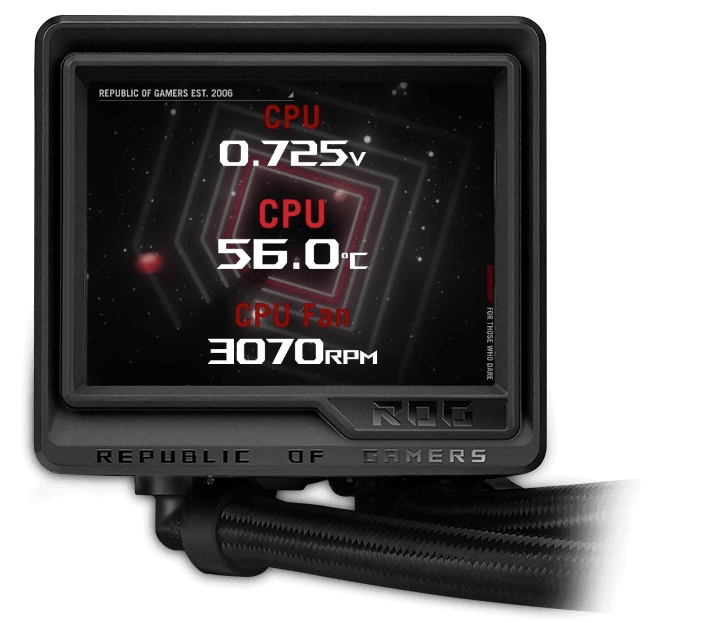ASUS ROG Ryujin III 360 ARGB Extreme AIO Liquid CPU Cooler - 3.5 inch (640 x 480) LCD Display, 360mm radiator, Asetek Emma Gen8 V2 pump, 3x ROG 120mm ARGB Fans 48 system monitoring 1