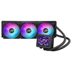 ASUS ROG Ryujin III 360 ARGB Extreme AIO Liquid CPU Cooler - 3.5 inch (640 x 480) LCD Display, 360mm radiator, Asetek Emma Gen8 V2 pump, 3x ROG 120mm ARGB Fans 63 w250 1