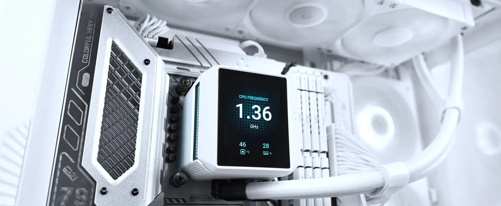 DeepCool MYSTIQUE 360 WH AIO Liquid CPU Cooler - White, 360mm Radiator, 5th Gen Pump 3400RPM AIO 2.8" 640x480 TFT LCD Screen, Anti-Leak Tech, FT12 SE PWM Fans 25 08 02