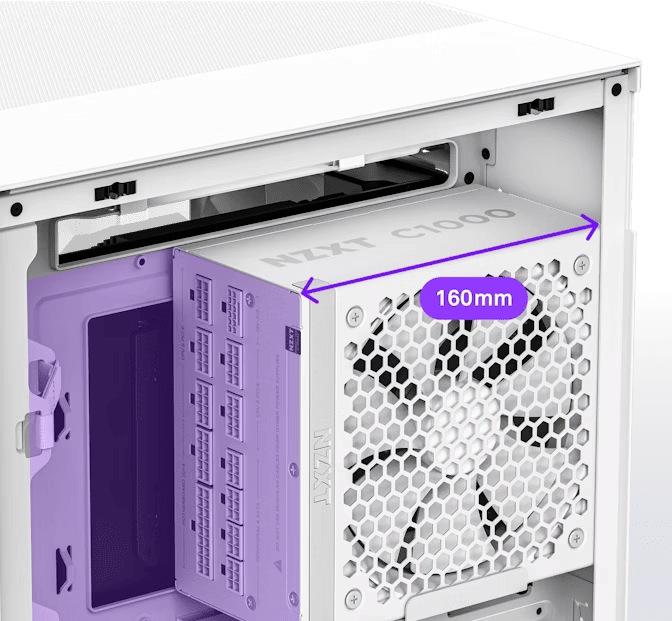 NZXT C1000 Gold ATX 3.1 WHITE (PA-0G2BW-EU) PSU - 1000W, 80 Plus Gold, 2V-2x6 Connector, Zero Fan Mode, 100% Japanese Capacitors 21 1715801538 c100 gold psu pdp space saving size primary lg