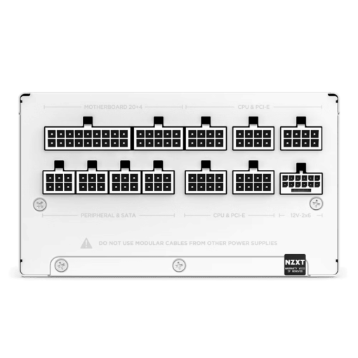 NZXT C1000 Gold ATX 3.1 WHITE (PA-0G2BW-EU) PSU - 1000W, 80 Plus Gold, 2V-2x6 Connector, Zero Fan Mode, 100% Japanese Capacitors