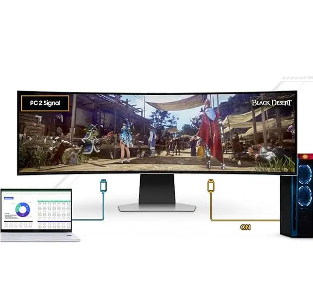 Samsung Odyssey OLED G9 G93SC LS49CG934SEXXV Curved 1800R Gaming Monitor - 49 inch 32:9 OLED DQHD (5,120 x 1,440), 240Hz, 0.03ms(GTG), 250cd/㎡, VESA DisplayHDR True Black 400, HDR10+ Gaming 65 6.4