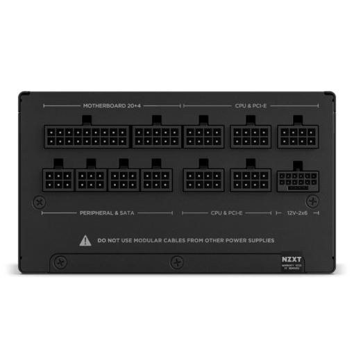 NZXT C1000 Gold ATX 3.1 BLACK (PA-0G2BB-EU) PSU - 1000W, 80 Plus Gold, 2V-2x6 Connector, Zero Fan Mode, 100% Japanese Capacitors