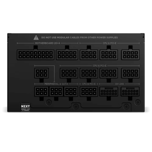 NZXT C1500 Platinum ATX 3.1 BLACK (PA-5P1BB-EU) PSU - 1500W, 80 Plus Platinum, Dual 12V-2x6 Connectors, Zero Fan Mode, 100% Japanese Capacitors