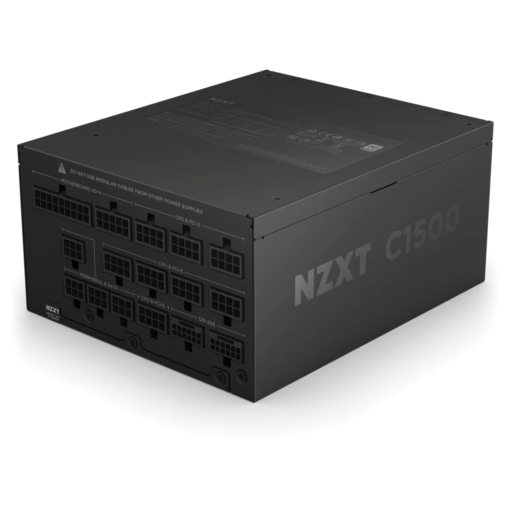 NZXT C1500 Platinum ATX 3.1 BLACK (PA-5P1BB-EU) PSU - 1500W, 80 Plus Platinum, Dual 12V-2x6 Connectors, Zero Fan Mode, 100% Japanese Capacitors