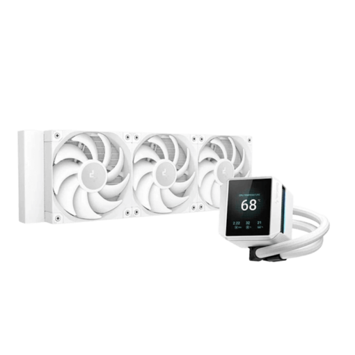 DeepCool MYSTIQUE 360 WH AIO Liquid CPU Cooler - White, 360mm Radiator, 5th Gen Pump 3400RPM AIO 2.8" 640x480 TFT LCD Screen, Anti-Leak Tech, FT12 SE PWM Fans