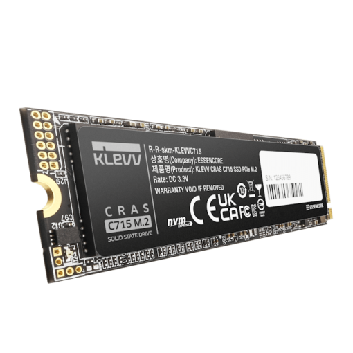 KLEVV CRAS C715 256GB SSD - M.2 2280 NVMe PCIe Gen3x4, Read 3000 MB/s, Write 2000 MB/s