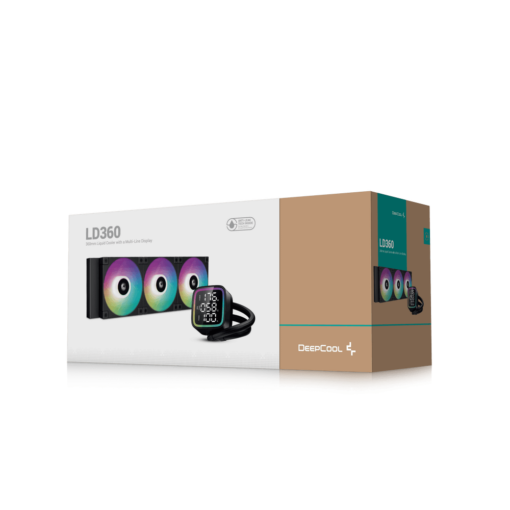 DeepCool LD360 ARGB AIO Liquid CPU Cooler - Black, 360mm Radiator, FD12 ARGB fans, 5th generation pump, AM5-LGA1700 compatible