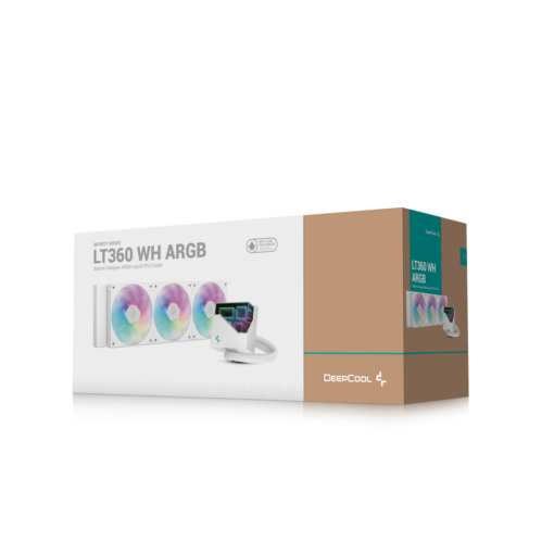 DeepCool LD360 ARGB WH AIO Liquid CPU Cooler - White, 360mm Radiator, FD12 ARGB fans, 5th generation pump, AM5-LGA1700 compatible