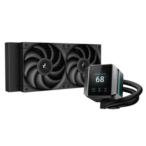 DeepCool MYSTIQUE 240 LCD AIO Liquid CPU Cooler - Black, 240mm Radiator, 5th Gen Pump 3400RPM AIO 2.8" 640x480 TFT LCD Screen, Anti-Leak Tech, FT12 SE PWM Fans