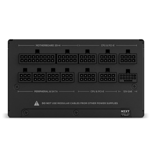 NZXT C850 Gold ATX 3.1 BLACK (PA-8G2BB-EU) PSU - 850W, 80 Plus Gold, 2V-2x6 Connector, Zero Fan Mode, 100% Japanese Capacitors